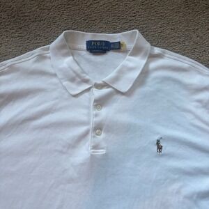 Polo Ralph Lauren Slim Fit Polo Men's XXL White Tan Pony Classic Casual